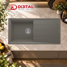 Real Stone Realstone P012 Efes 100 Granit Mutfak Eviyesi Gri 100 x 50 cm