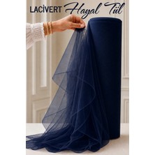 Azra Kına Lacivert Hayal Süsleme Tülü, 1 Metre, Nişan Tülü Bohça Tülü, Gelin Damat Düğün Konvoy Kapı Valiz Süsleme, Hayal Tül, Hediye Süsü, 100 cm