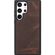 Eco Lounge Samsung Galaxy S23 Ultra Uyumlu Deri Cüzdanlı Kılıf G2 Kahve