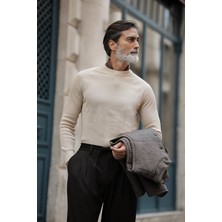 MCR Fitilli Slim Fit Yüksek Bisiklet Yaka Pamuk Erkek Triko Kazak