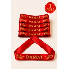 Azra Kına Kırmızı Damat Kurdelesi, Kol Bandı, Söz Nişan Düğün Kına Gecesi Eğlence Hediyelik Kol Kurdelesi, Kolluk 1 Adet