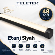 Teletek 36W 3000K Gün Işığı LED Etanj Siyah Bant Armatür - 48 Adet