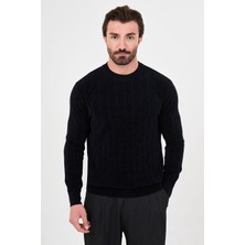 MCR Fitilli Slim Fit Bisiklet Yaka Şönil Erkek Triko Kazak