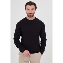MCR Dokulu Slim Fit Bisiklet Yaka Pamuk Erkek Triko Kazak