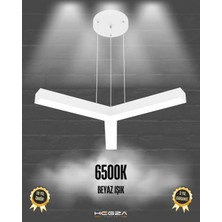 Hegza Lighting Tres (Beyaz Kasa, Beyaz Işık) Ledli Modern Avize