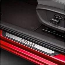 İTHAL Chevrolet Cruze Kapı Eşik Kaplama (Krom Renk - Desenli Model)