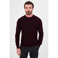 MCR Dokulu Slim Fit Bisiklet Yaka Pamuk Erkek Triko Kazak