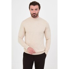 MCR Düz Desenli Slim Fit Yarım Balıkçı Yaka Kaşmir Erkek Triko Kazak