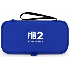 Nintendo Switch 2 Uyumlu Taşıma Çantası | Switch 2 Sert Kasa Koruyucu Seyahat Çantası -Mavi
