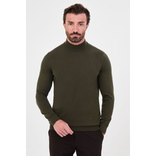 MCR Düz Desenli Slim Fit Yarım Balıkçı Yaka Kaşmir Erkek Triko Kazak