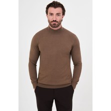 MCR Düz Desenli Slim Fit Yarım Balıkçı Yaka Kaşmir Erkek Triko Kazak