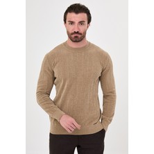 MCR Fitilli Slim Fit Bisiklet Yaka Şönil Erkek Triko Kazak