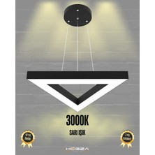 Hegza Lighting Trıan (Siyah Kasa, Sarı Işık) Ledli Modern Avize