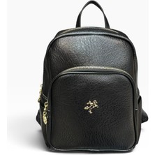Nas Bag Soft Suni Deri Kadın Sırt Çantası Siyah