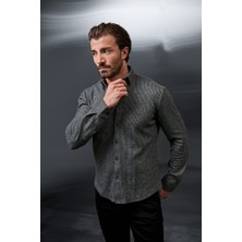 MCR Fitilli Slim Fit Klasik Yaka Oduncu Uzun Kollu Erkek Gömlek