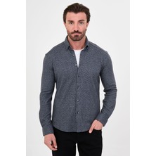 MCR Desenli Slim Fit Dik Yaka Oduncu Uzun Kollu Erkek Gömlek