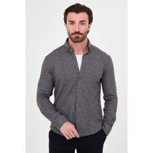 MCR Desenli Slim Fit Dik Yaka Oduncu Uzun Kollu Erkek Gömlek