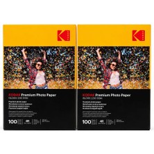 Kodak 230 Gram 10X15 Premium Parlak Gloss 2'li Paket 200 Adet Inkjet Fotoğraf Kağıdı Fotoğraf Baskı Kağıdı