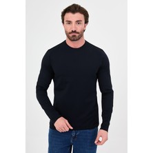 MCR Düz Slim Fit Yüksek Bisiklet Yaka Pamuk Uzun Kollu Erkek T-Shirt