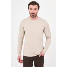 MCR Düz Slim Fit Yüksek Bisiklet Yaka Pamuk Uzun Kollu Erkek T-Shirt