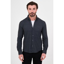 MCR Desenli Slim Fit Dik Yaka Oduncu Uzun Kollu Erkek Gömlek