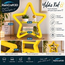 Rain Craft 3D 3D Yıldız Dekoratif Raf – 2 Katlı Masaüstü & Duvar Dekoru