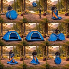 Eco Lounge 3 Kişilik Yarı Otomatik Kurulum Kamp Çadırı – Suya Dayanıklı, Taşıma Çantalı Outdoor Aile Çadırı, Piknik, Plaj ve Doğa 200X150X110 cm BX40