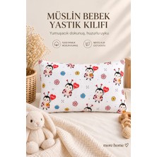 More Home Müslin Bebek Yastık Kılıfı Kapaklı 35X45 Uğur Böceği