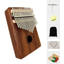 Kalimba Maun 17 Tuşlu Perküsyon Seti + 200 Şarkı Notası Ergonomik Tasarım ve Temizleme Mendili