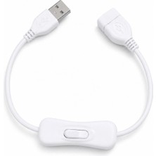Lunatic 9560 USB Power Data Switch Kablo Açma Kapama Düğmeli Dişi Erkek Güç Ara Uzatma Kablosu 30CM