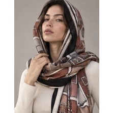 Luminos Aksesuar Vintage Çanta Desenli Siyah 80X180 Şal SAL3003