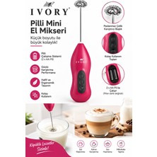Ivory Pilli Mini El Mikseri – Süt Köpürtücü ve Karıştırıcı