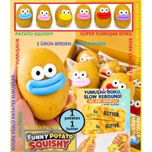 Oyuncak Sahili Smushers Squishy Patates Sukuşi ve Butter Tereyağ 2 Ürün Yavaş Yükselir Stres Sebze Squishy Patato Gülen Yüz Sevimli Esnek Sukuşi Yumuşak Stres Sıkma Oyuncağı