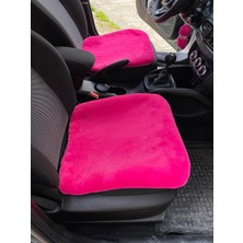 Melonika Yumuşak Tüylü Peluş Serme Oto Koltuk Koruyucu Minder Ön 2'li Fuşya Pembe Oto