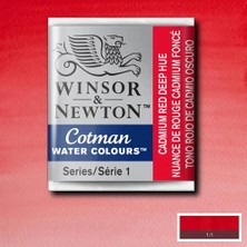 Winsor & Newton Cotman Yarım Tablet Sulu Boya 098 Cadmium Red Deep Hue