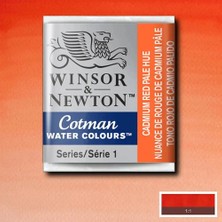 Winsor & Newton Cotman Yarım Tablet Sulu Boya 103 Cadmium Red Pale Hue