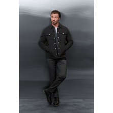 MCR Düz Slim Fit Gömlek Yaka Çıtçıtlı Erkek Mont