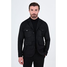 MCR Dokulu Slim Fit Gömlek Yaka Düğmeli Napa Erkek Mont