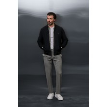 MCR Düz Slim Fit Hakim Yaka Fermuarlı Yandan Cepli Erkek Mont