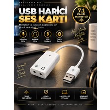 USB Harici Ses Kartı 7.1 Kanal Mikrofon Kulaklık Adaptörü Tak Çalıştır Pc Laptop Ses Dönüştürücü