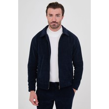 MCR Fitilli Slim Fit Gömlek Yaka Fermuarlı Kadife Erkek Mont