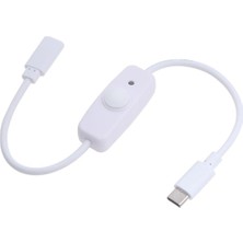 Lunatic 7160 Type C Power Switch Kablo Açma Kapama Düğmeli Dişi Erkek Güç Ara Uzatma Kablosu 30CM