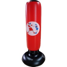 Okel Outdoor 160cm Kırmızı Ayaklı Şişme Boks Torbası Su Geçirmez ve Kolay Taşınabilir Özellikte