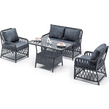 Hier Med Rattan Bahçe Balkon Mobilyası 2+1+1+Masa  Bahçe Takımı Balkon Mobilyası
