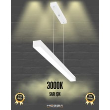 Hegza Lighting LİNEER-120 (Beyaz Kasa, Sarı Işık) Ledli Modern Avize