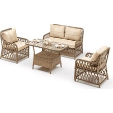Hier Med Rattan Bahçe Balkon Mobilyası 2+1+1+Masa  Bahçe Takımı Balkon Mobilyası