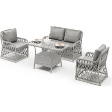 Hier Med Rattan Bahçe Balkon Mobilyası 2+1+1+Masa  Bahçe Takımı Balkon Mobilyası