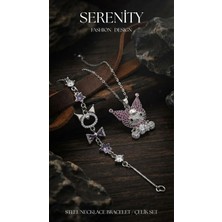 Serenity Kromi Figür Çelik Kolye Bileklik Set