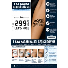 1 Ay Kalıcı 24 Saat Sonra Kararan 5x5 cm Küçük Boy 299 Motosiklet Dövmesi Geçici Dövme Tattoo