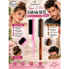 Yurish Yurısh 2’li Topuz ve Fön Tarağı Seti – Saç Şekillendirici Topuz Fırçası ve Hacim Veren Fön Tarağı